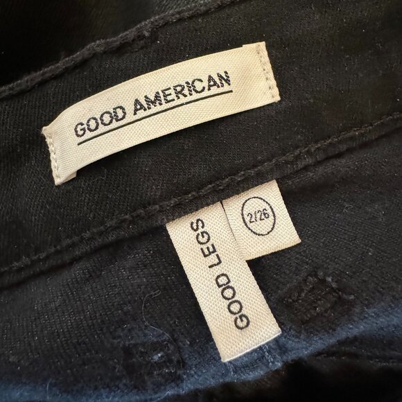 Good American Jet Black Straight Leg Pants - Picture 5 of 5